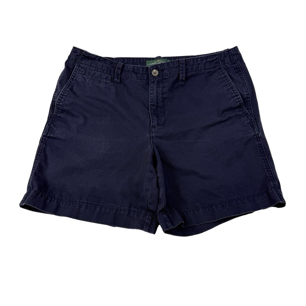 Lauren Ralph Lauren Jeans Co Chino Shorts Womens Size 14 Blue 100% Cotton‎